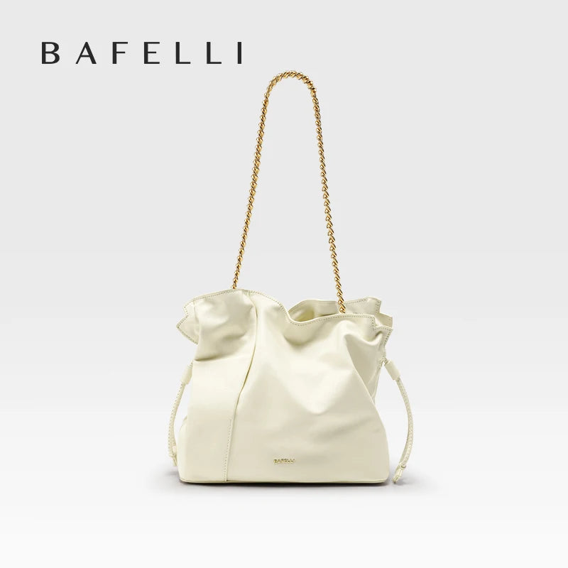BAFELLI Leather Bucket Handbag and Shoulder Bag