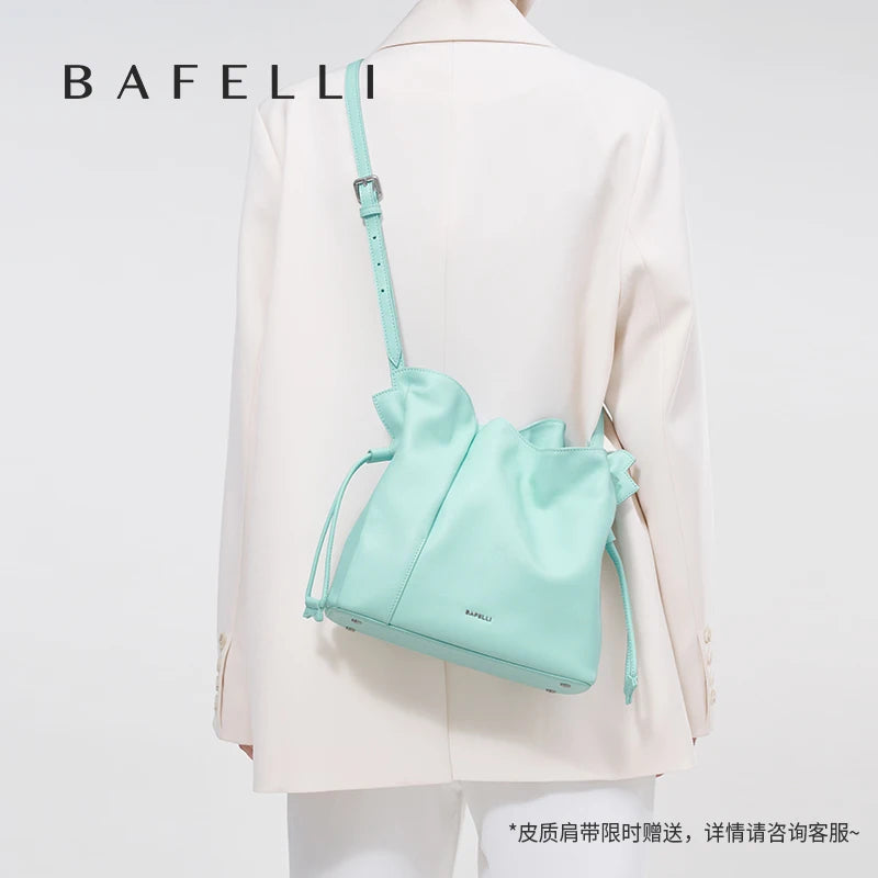 BAFELLI Leather Bucket Handbag and Shoulder Bag