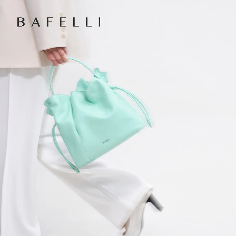 BAFELLI Leather Bucket Handbag and Shoulder Bag