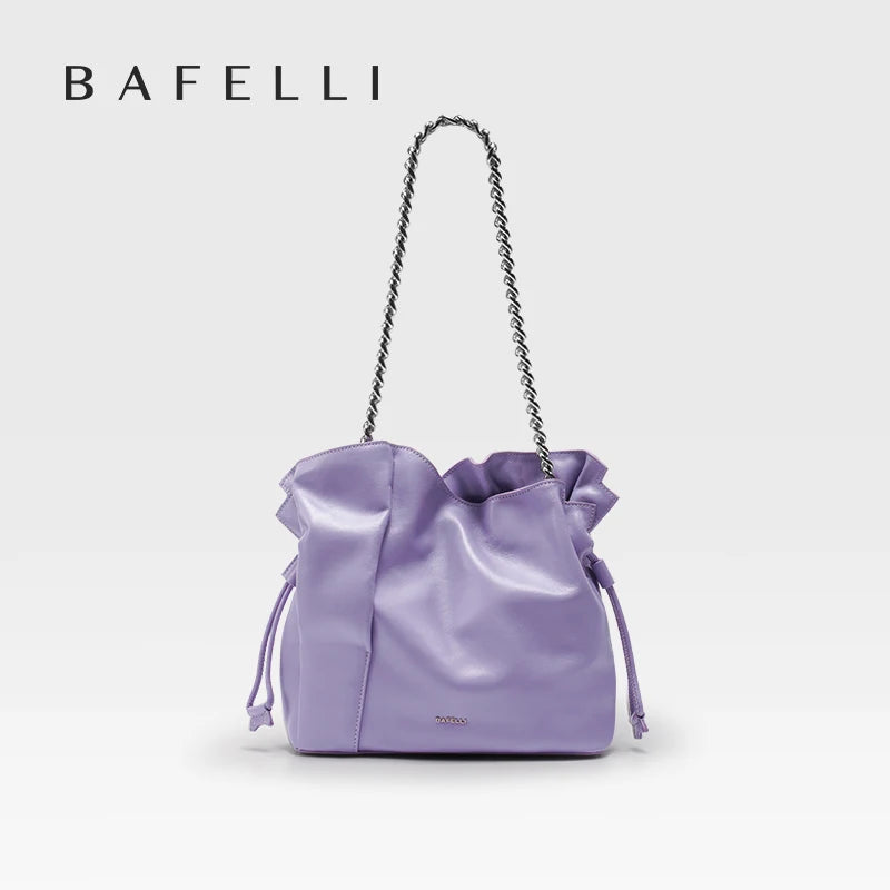 BAFELLI Leather Bucket Handbag and Shoulder Bag