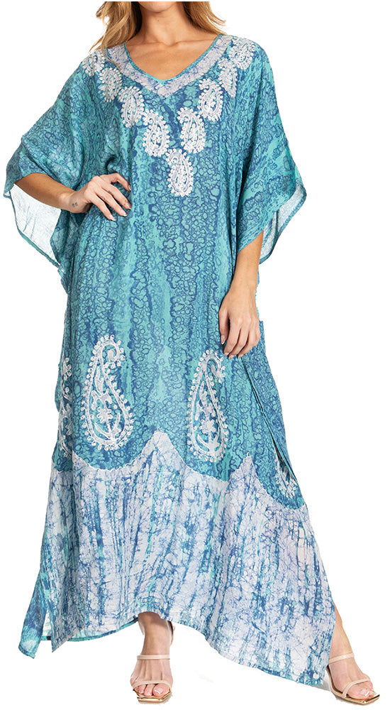 Sakkas Tacy Women's Boho Summer Maxi Dress for Casual or Lounge Wear