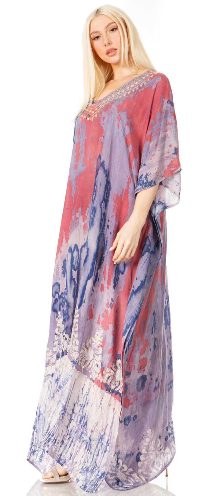 Sakkas Tacy Women's Boho Summer Maxi Dress for Casual or Lounge Wear