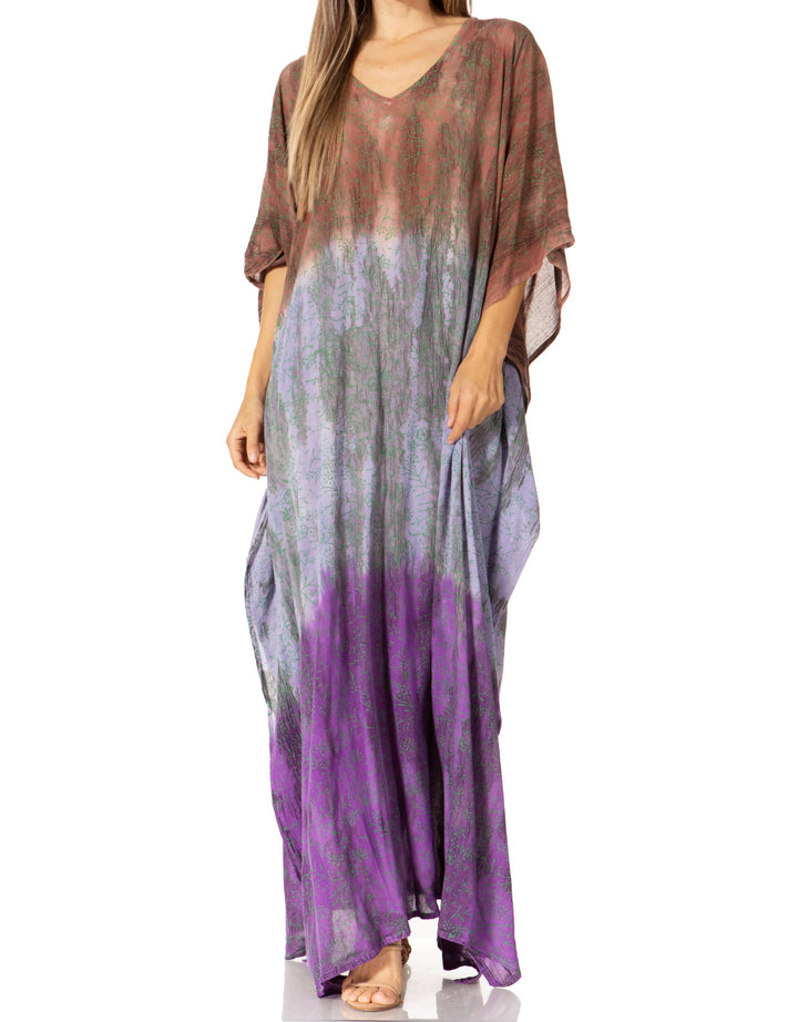 Sakkas Tacy Women's Boho Summer Maxi Dress for Casual or Lounge Wear