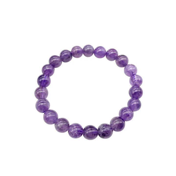 Natural Amethyst Quartz Beaded Stretch Bracelet