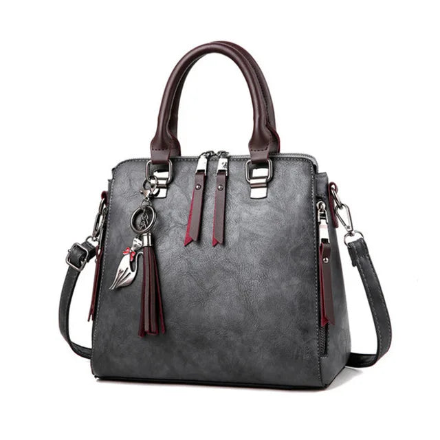 Yogodlns Vintage Cat Tassel Luxury Handbag Women Bags Double Zipper Crossbody Bags Shoulder Bag Casual Shell Tote Ladie