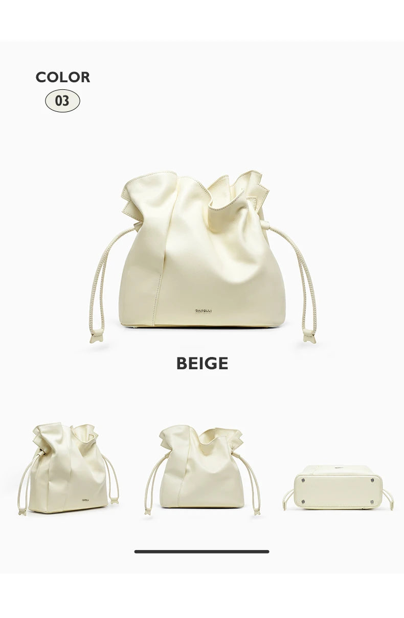 BAFELLI Leather Bucket Handbag and Shoulder Bag