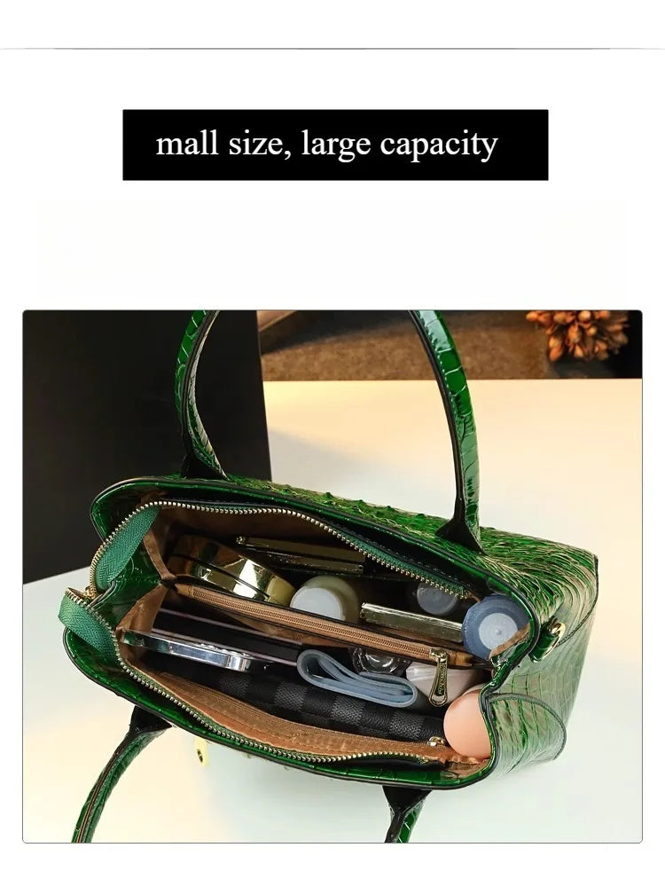 Crocodile Pattern Large Capacity Handheld Shoulder Bag