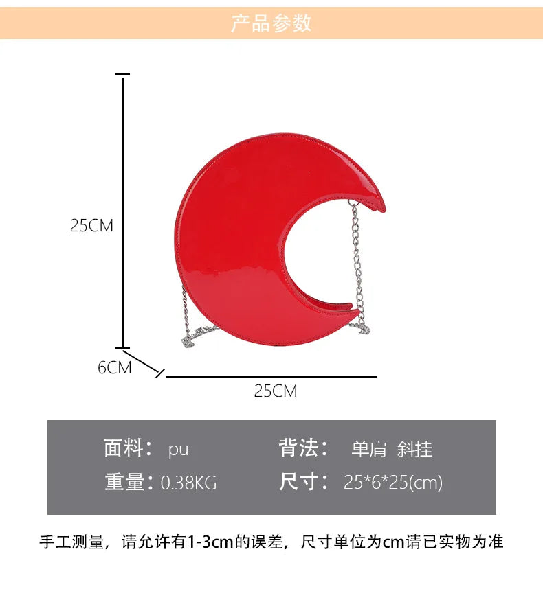 Women's Semi-Circular Crescent Shoulder and Crossbody Handbag