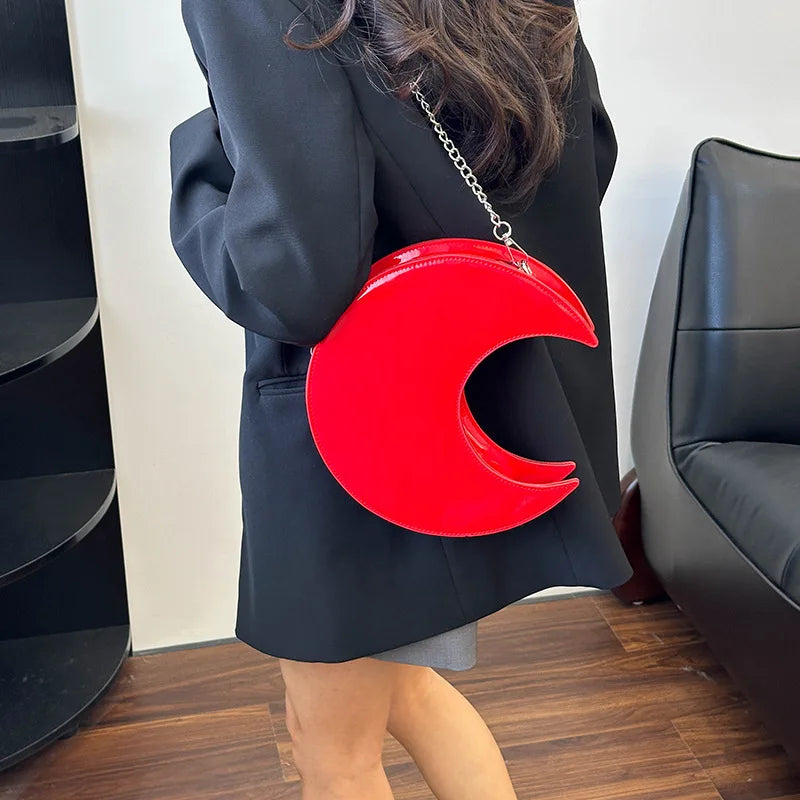 Women's Semi-Circular Crescent Shoulder and Crossbody Handbag