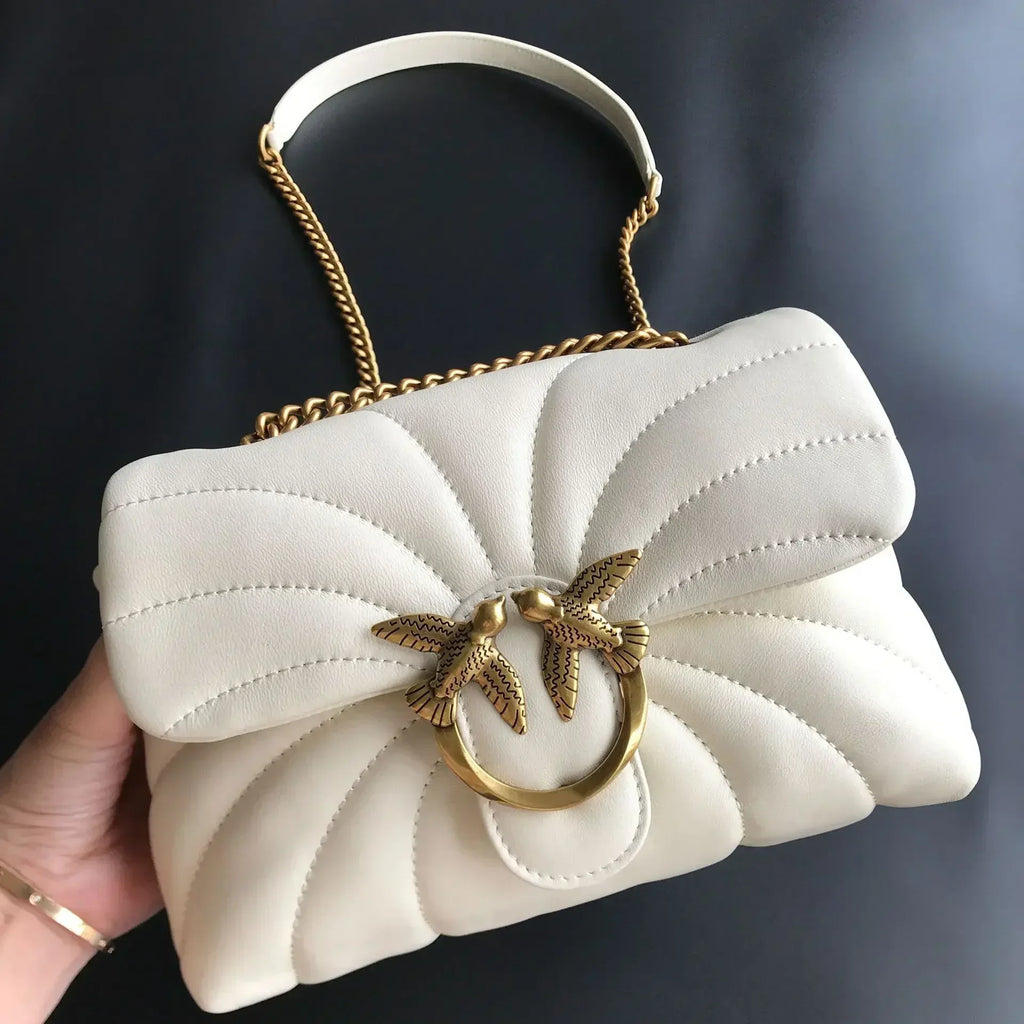 Genuine Leather Swallow Chain Crossbody Bag