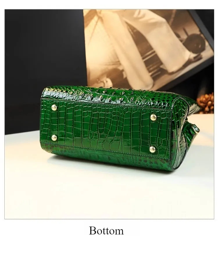 Crocodile Pattern Large Capacity Handheld Shoulder Bag