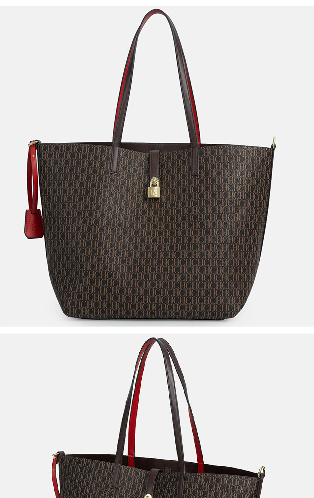 CH Women's Large Capacity Letter Print Shoulder Bag