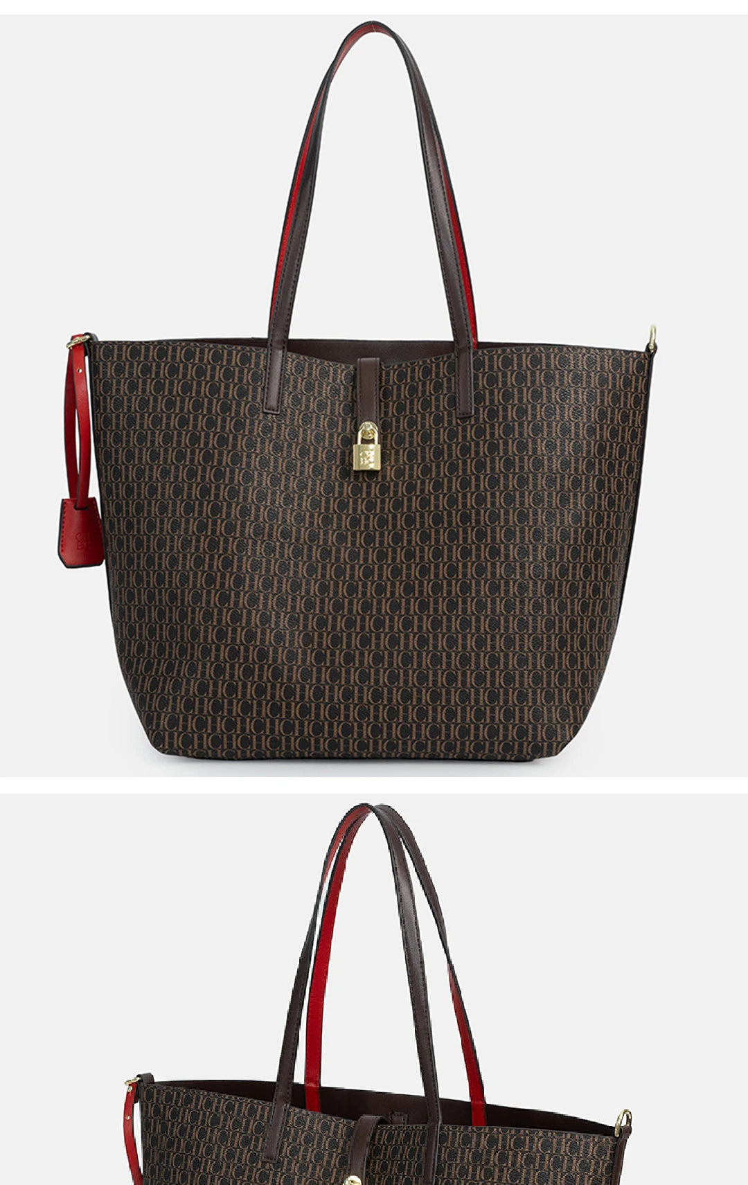 CH Women's Large Capacity Letter Print Shoulder Bag