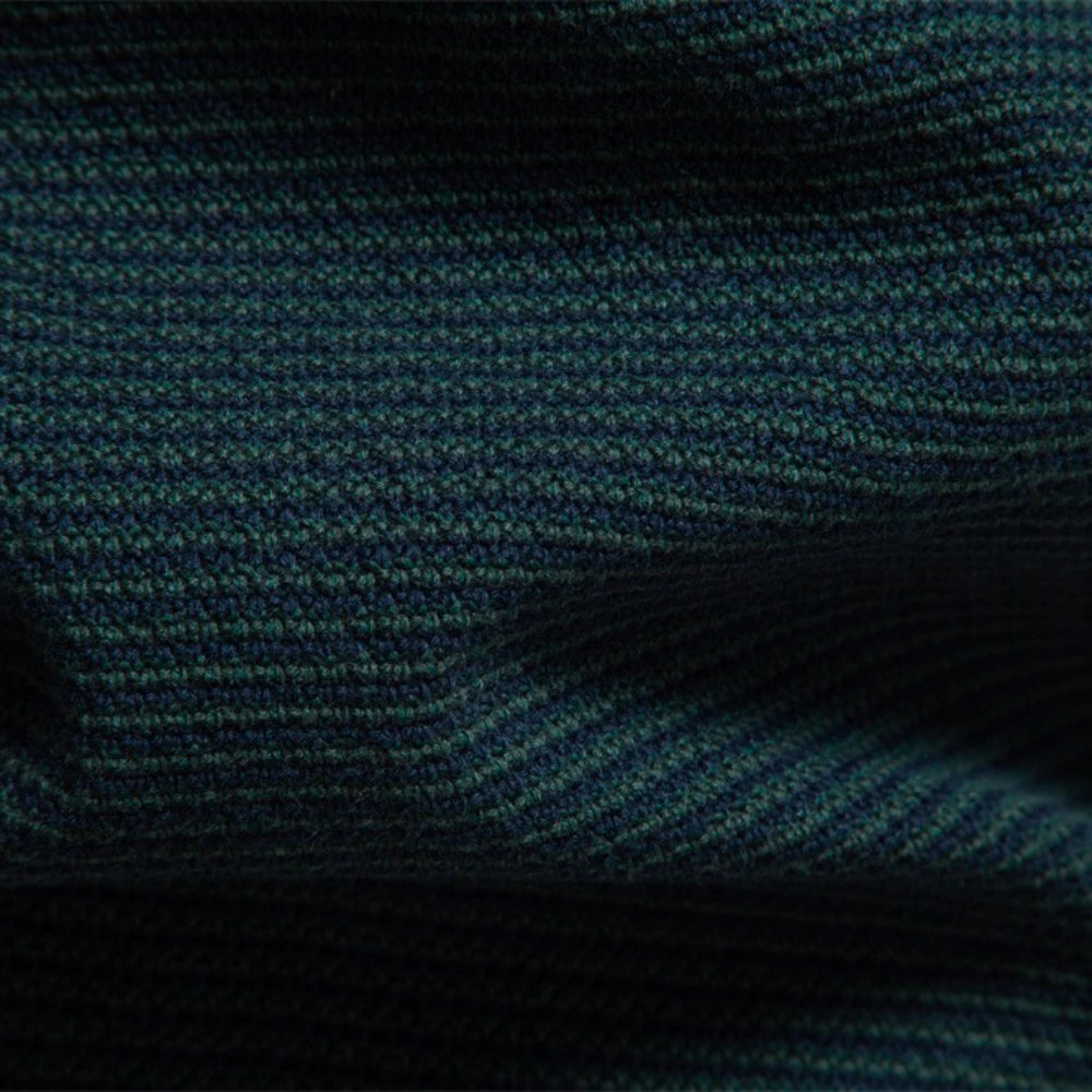 Men's Striped Mock-Neck Knit Sweater
