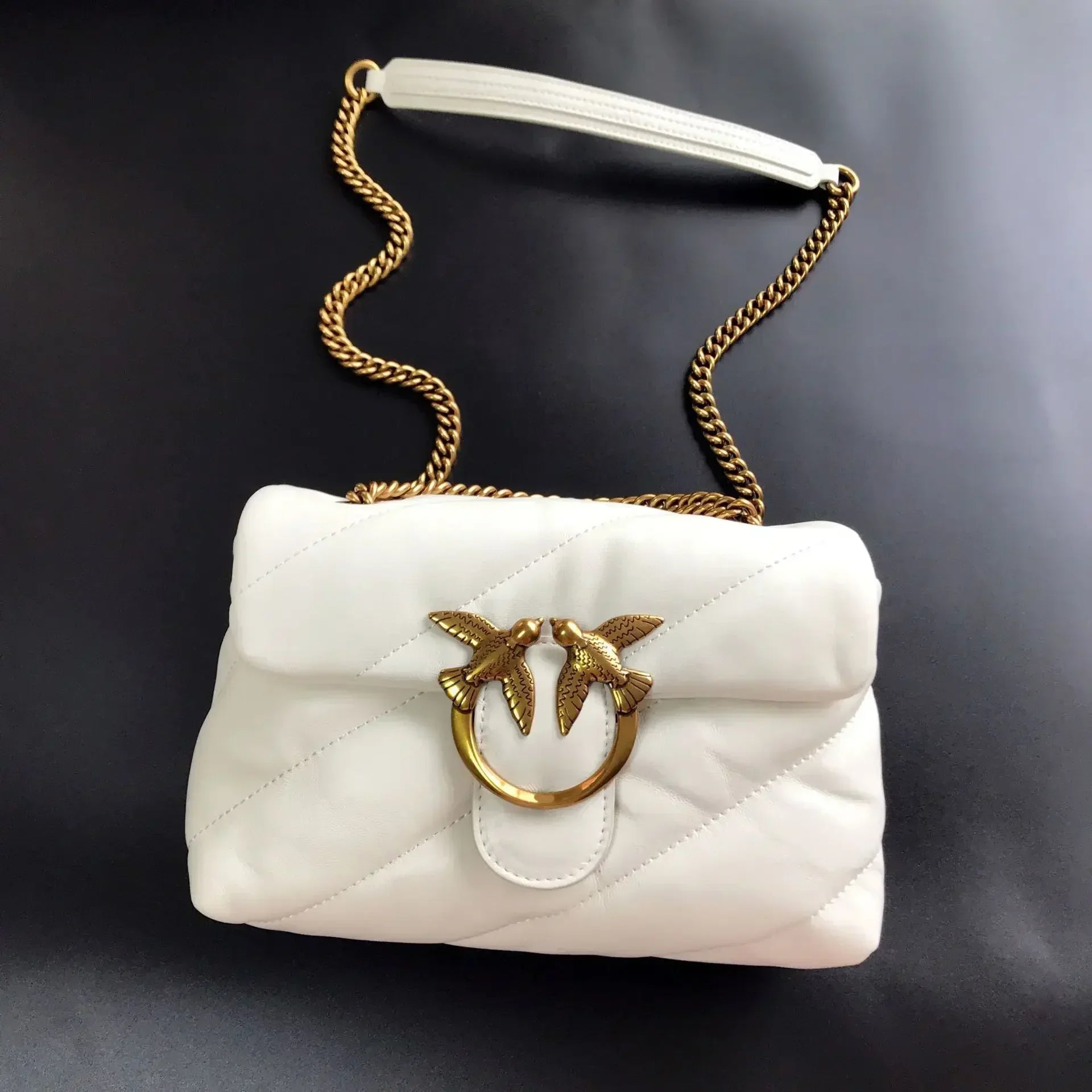 Genuine Leather Swallow Chain Crossbody Bag