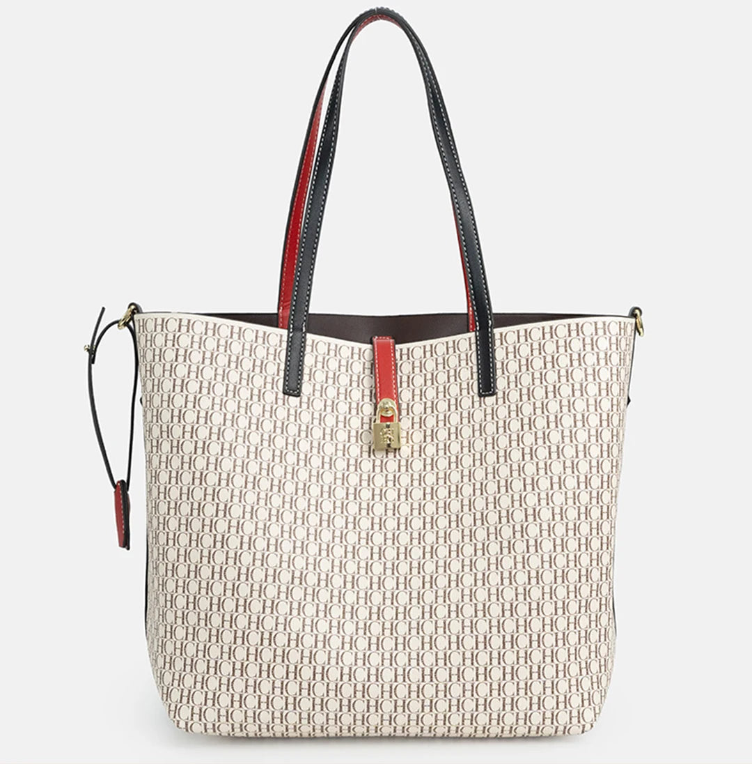 CH Women's Large Capacity Letter Print Shoulder Bag