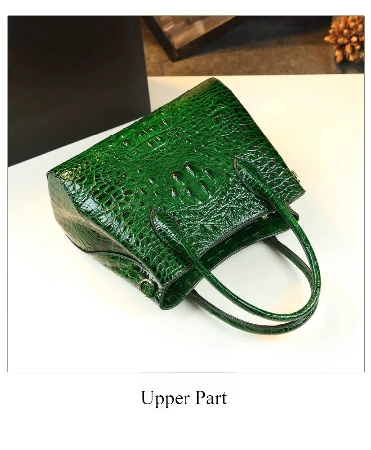 Crocodile Pattern Large Capacity Handheld Shoulder Bag