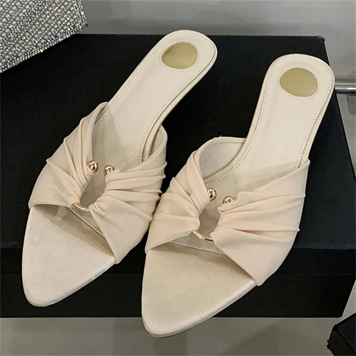 Women's Pointed-Toe Low-Heel Slip-On Sandals