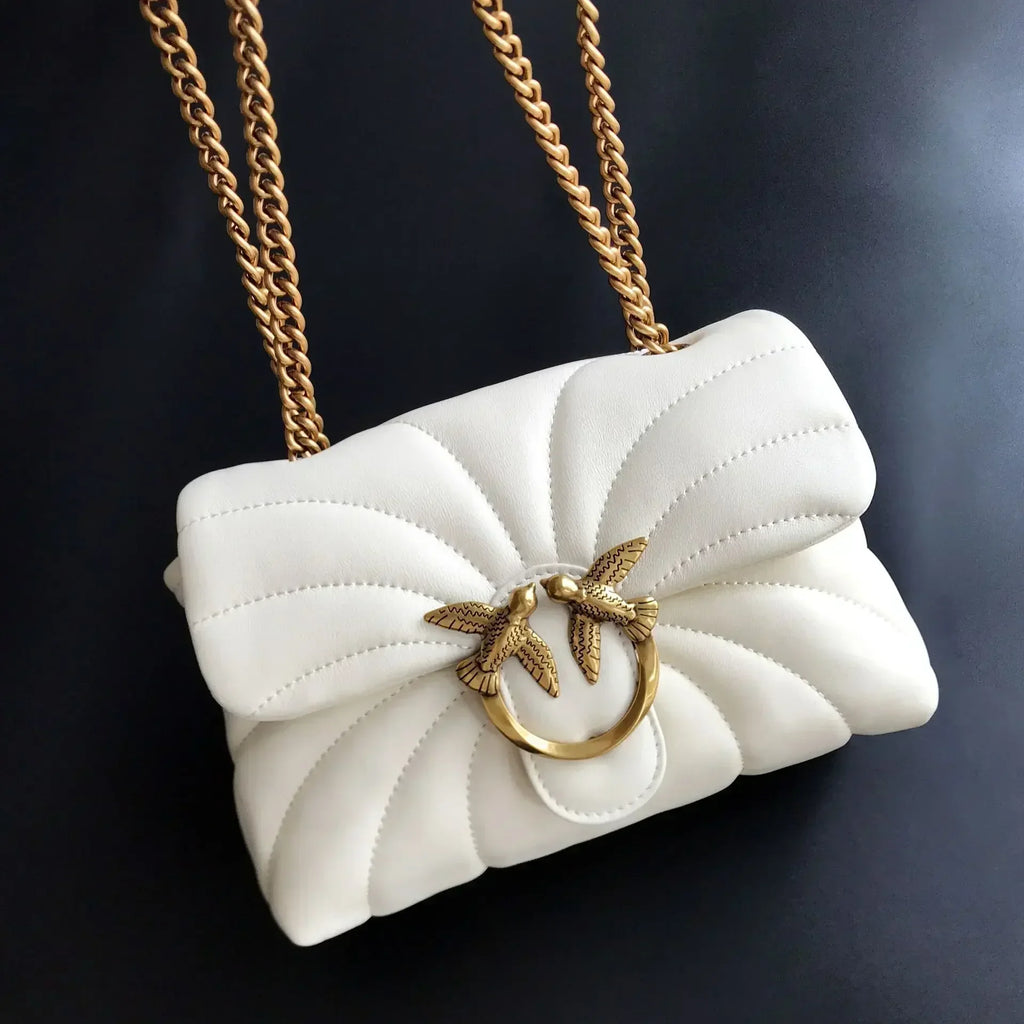 Genuine Leather Swallow Chain Crossbody Bag