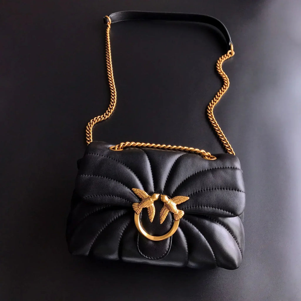 Genuine Leather Swallow Chain Crossbody Bag