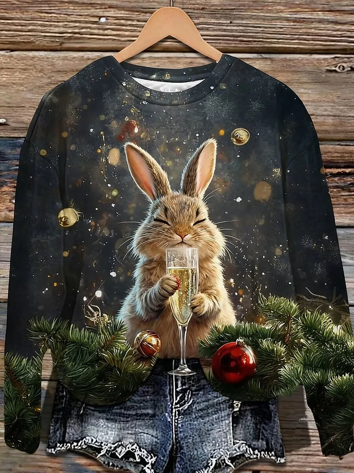 Women's Printed Crew-Neck Sweatshirt