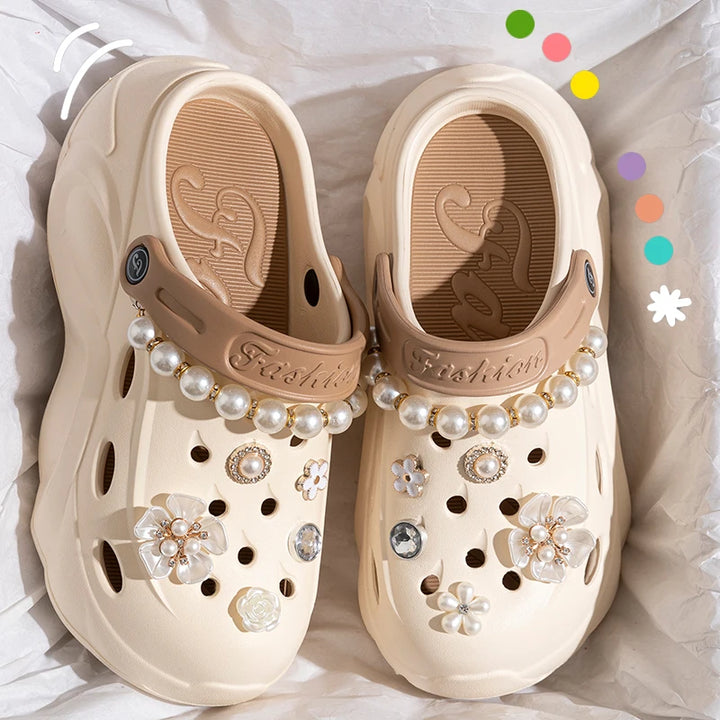 Women's Pearl-Accent Platform Clogs