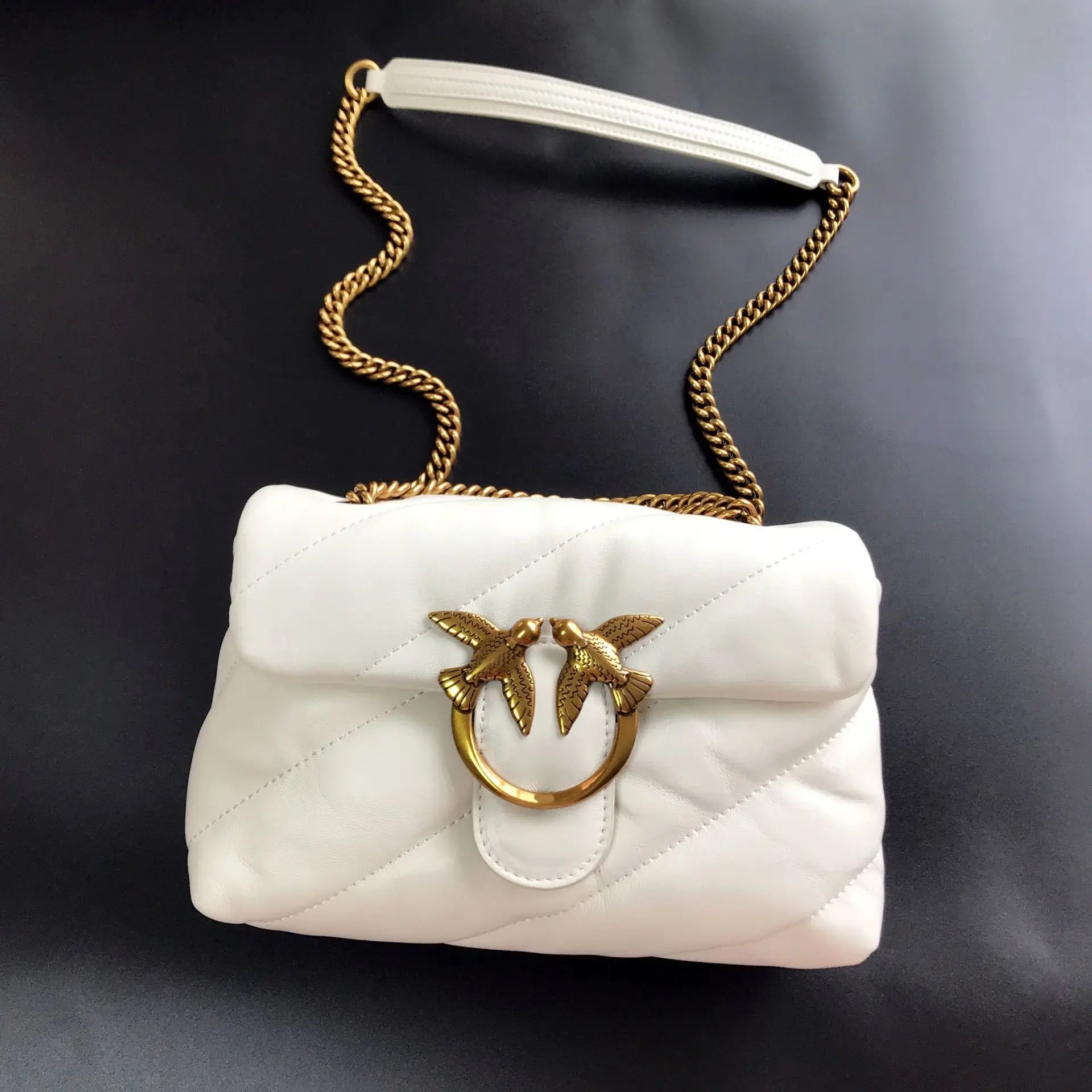 Genuine Leather Swallow Chain Crossbody Bag