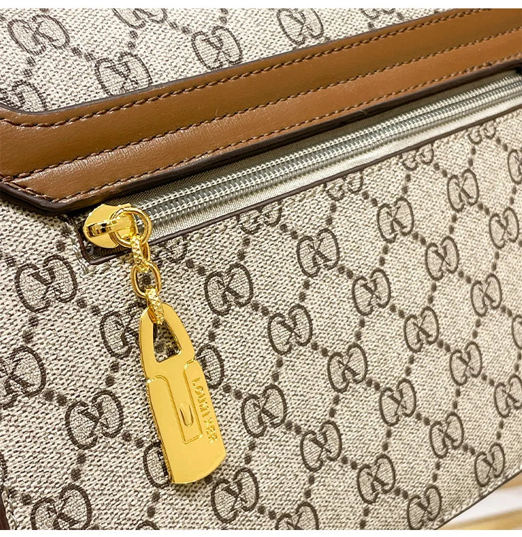 Color Blocked High-End Handbag and Crossbody Shoulder Bag