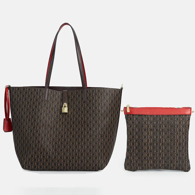 CH Women's Large Capacity Letter Print Shoulder Bag