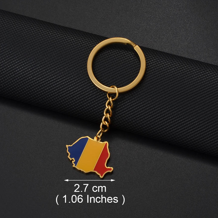 World Map Flag Keychain