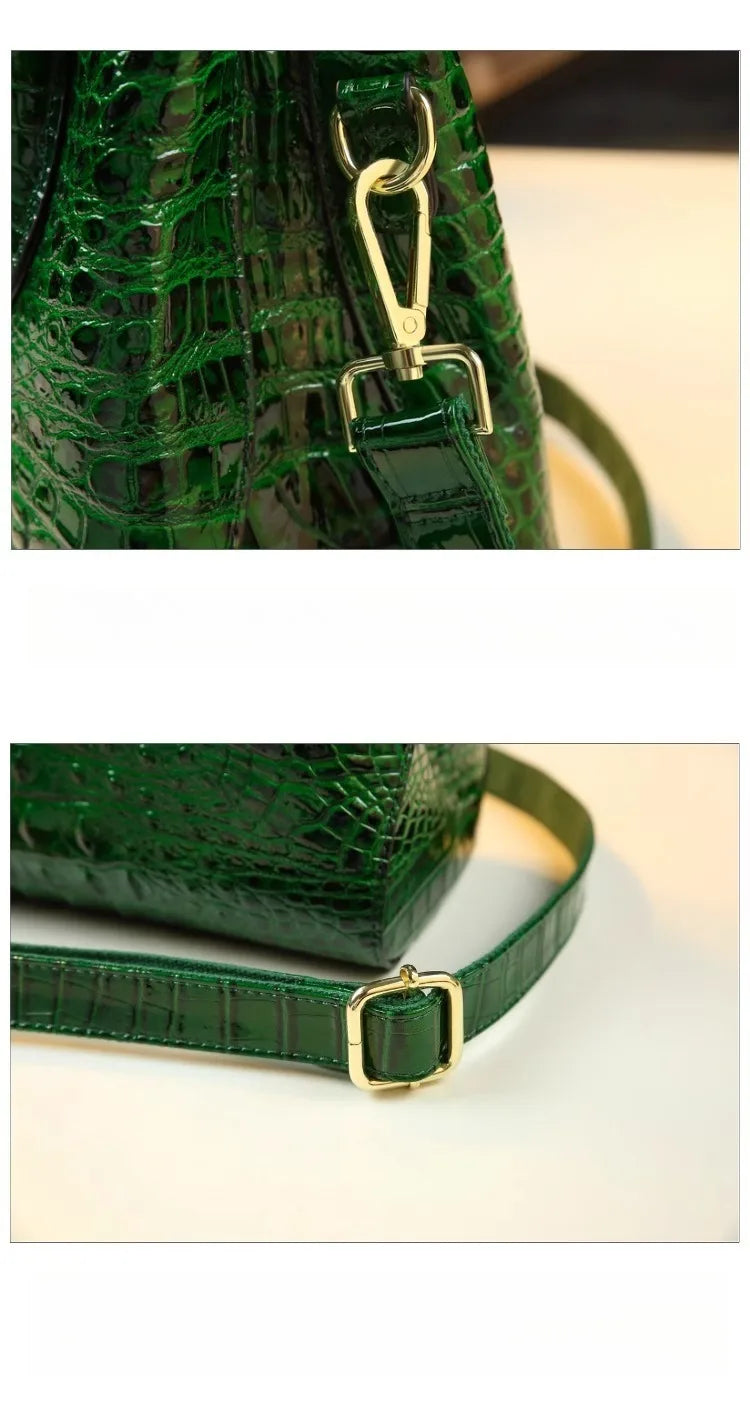 Crocodile Pattern Large Capacity Handheld Shoulder Bag