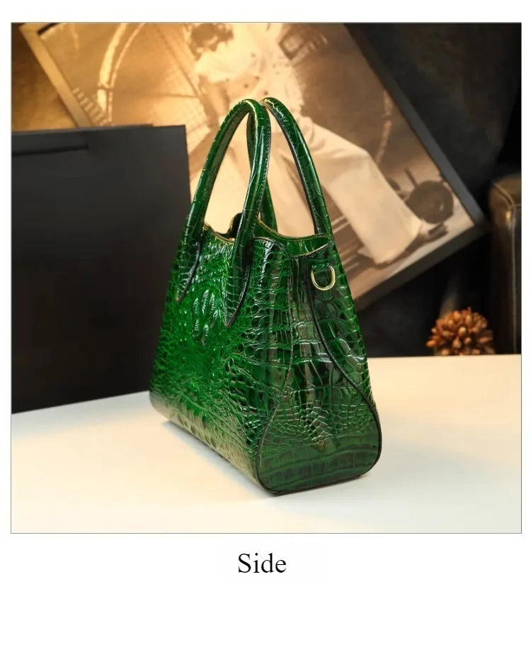 Crocodile Pattern Large Capacity Handheld Shoulder Bag