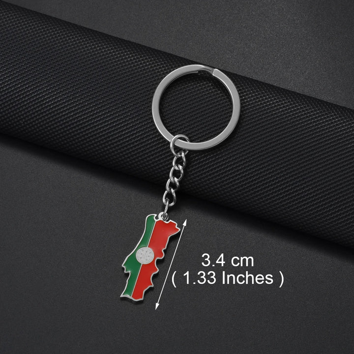 World Map Flag Keychain
