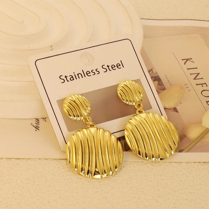 Gold-Plated Geometric Stud Earrings