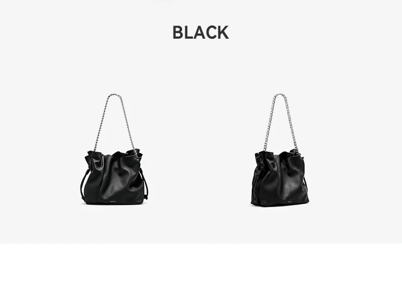 BAFELLI Leather Bucket Handbag and Shoulder Bag