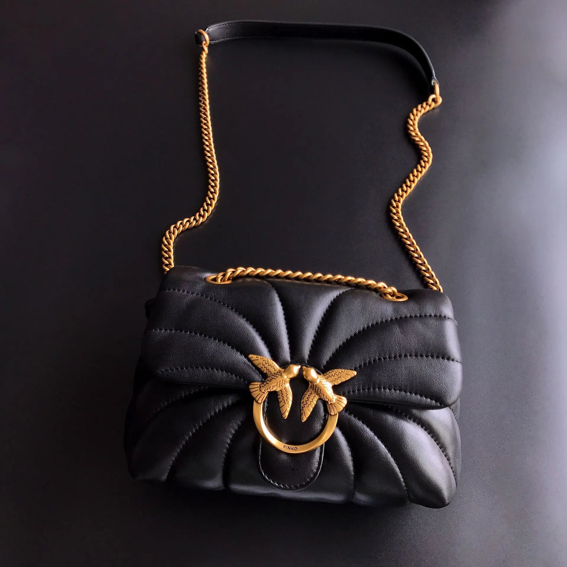 Genuine Leather Swallow Chain Crossbody Bag