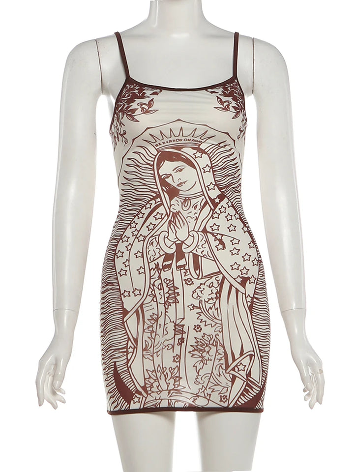 Women's Printed Short-Sleeve Midi Dress