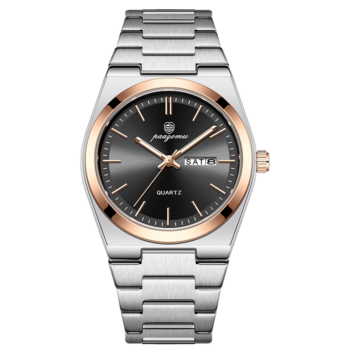 PAAZOMU Luxury Sport Quartz Man Wristwatch Waterproof Luminous Date Week Men Watches Stainless Steel Men's Watch Male Reloj+box
