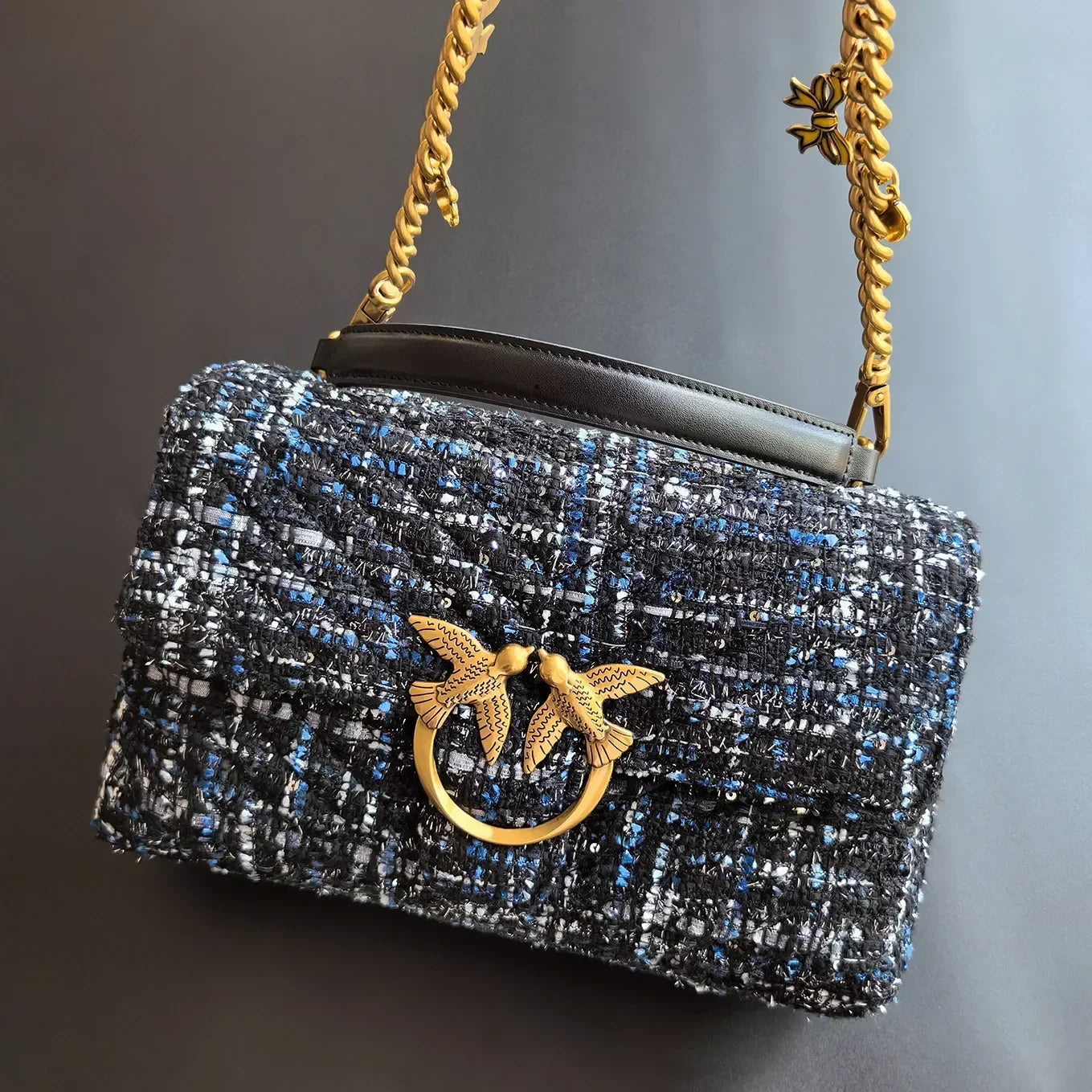 Genuine Leather Swallow Chain Crossbody Bag