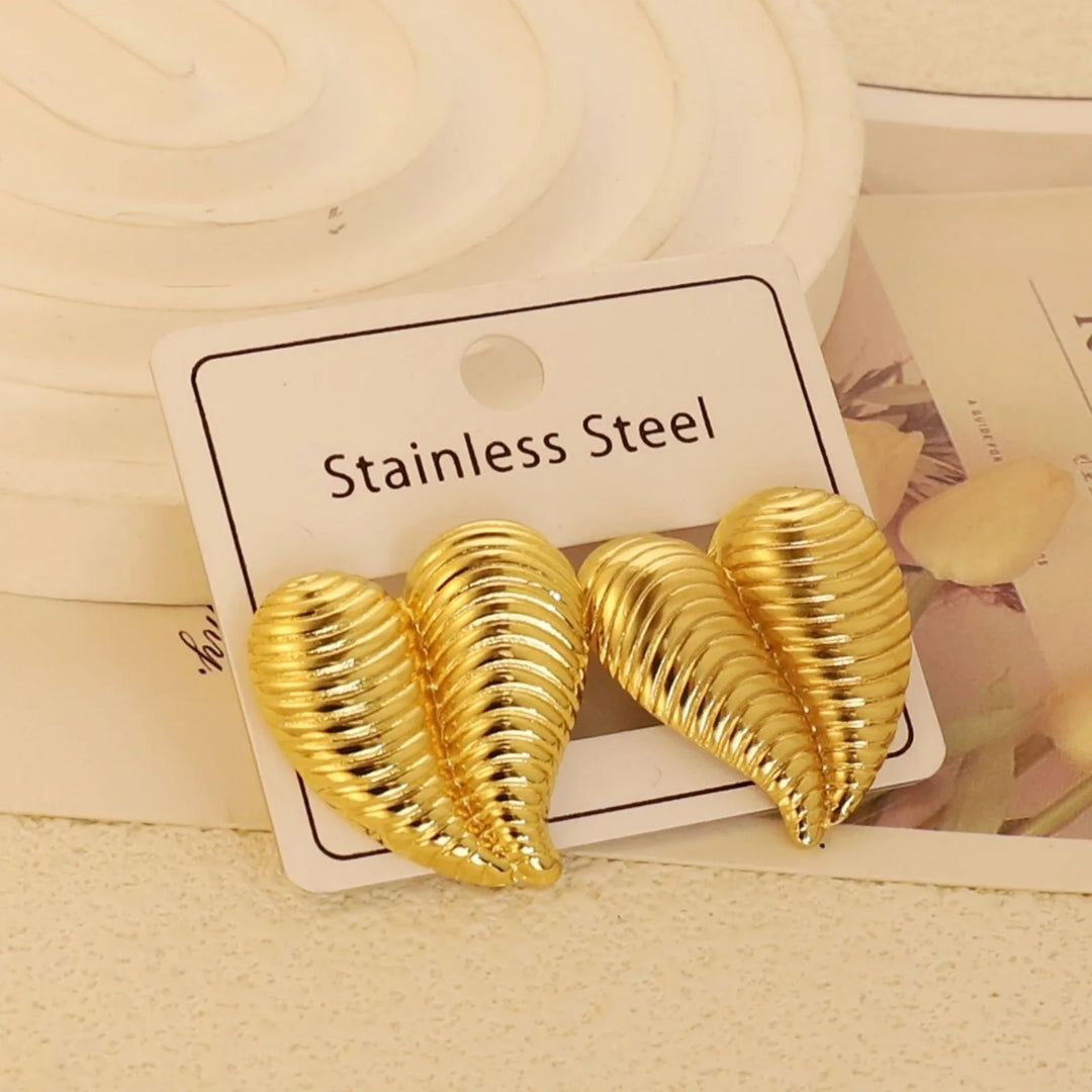 Gold-Plated Geometric Stud Earrings