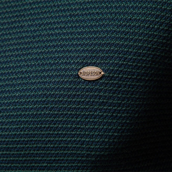 Men's Striped Mock-Neck Knit Sweater