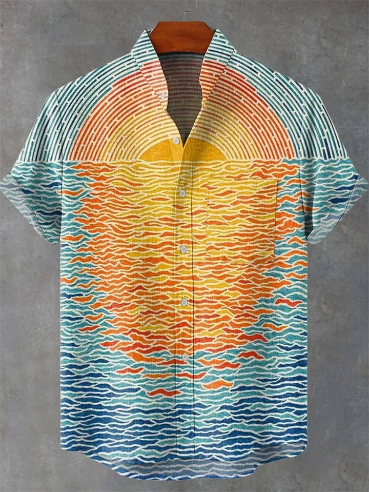 Men's Linen-Blend Short-Sleeve Shirt – Relaxed Fit