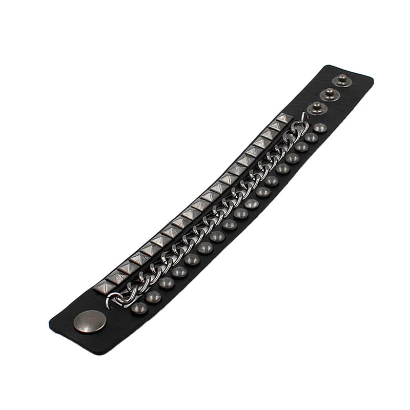 Punk Spike PU Leather Bracelet