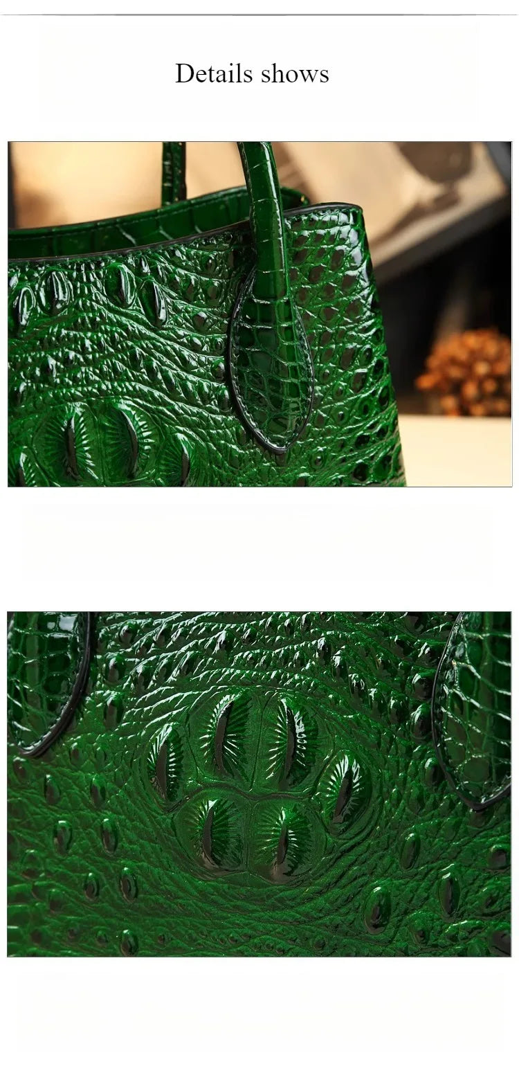 Crocodile Pattern Large Capacity Handheld Shoulder Bag