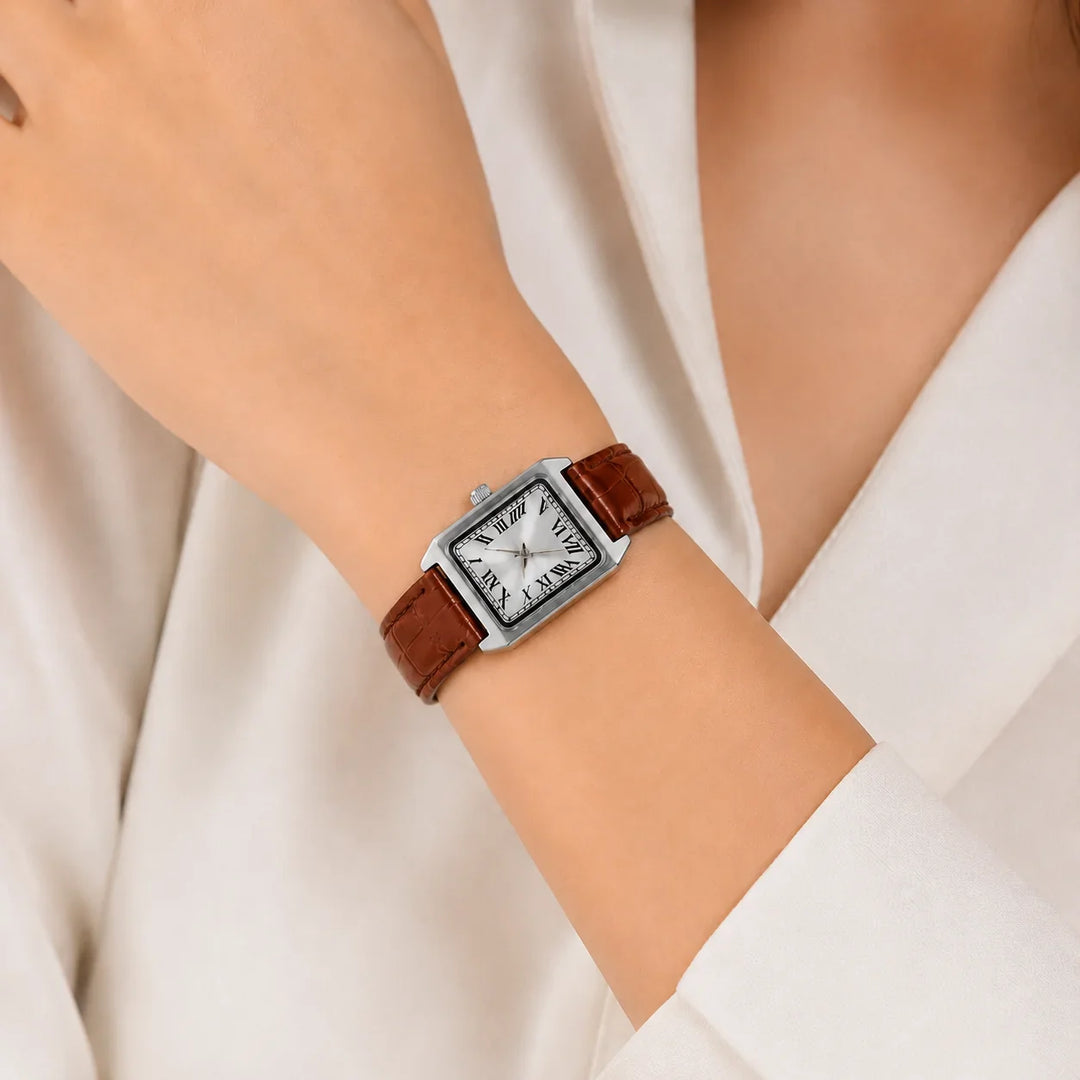 Women's Square Roman Numeral Watch – Quartz
