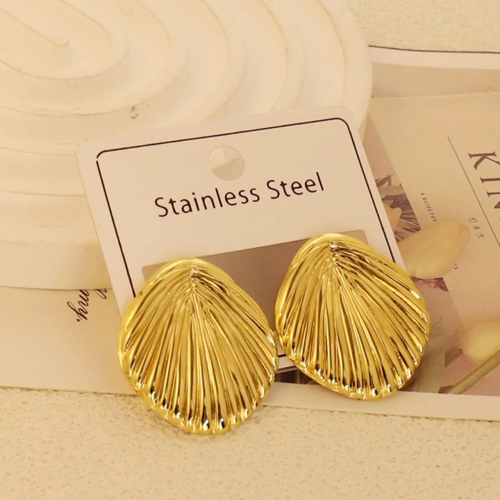 Gold-Plated Geometric Stud Earrings