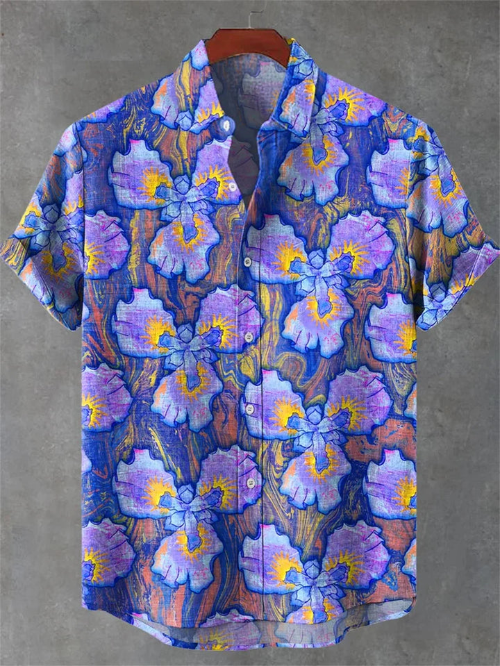 Men's Linen-Blend Short-Sleeve Shirt – Relaxed Fit