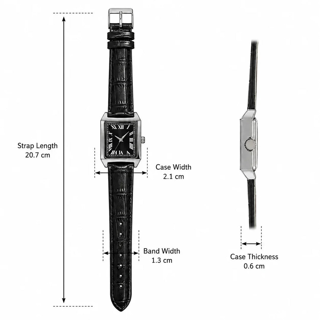Women's Square Roman Numeral Watch – Quartz