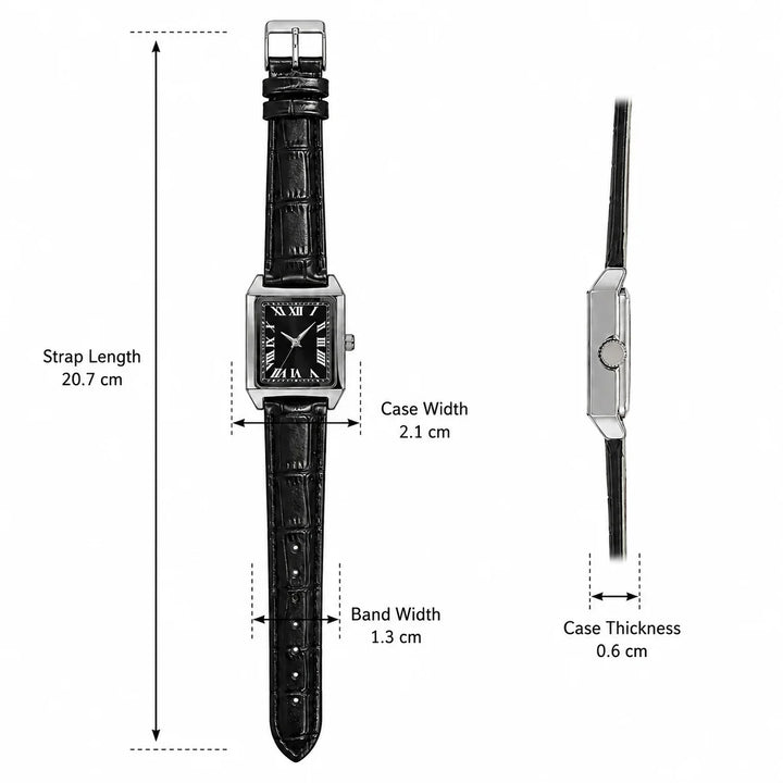 Women's Square Roman Numeral Watch – Quartz