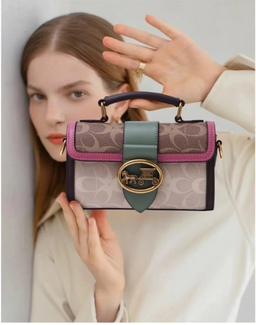 Designer Plush Small Square Crossbody Handbag